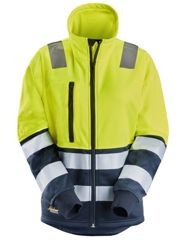 8073 Chaqueta con cremallera completa de alta visibilidad clase 2 para mujer amarillo-azul marino
