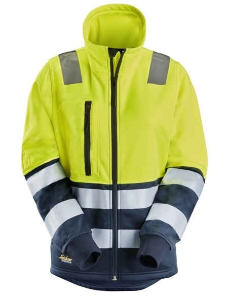 8073 Chaqueta con cremallera completa de alta visibilidad clase 2 para mujer amarillo-azul marino