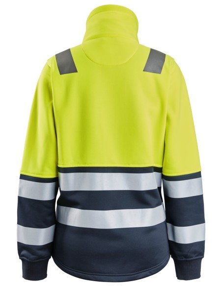 8073 Chaqueta con cremallera completa de alta visibilidad clase 2 para mujer amarillo-azul marino