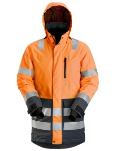 1830 Parka impermeable de alta visibilidad clase 3 AllroundWork naranja/ gris acero