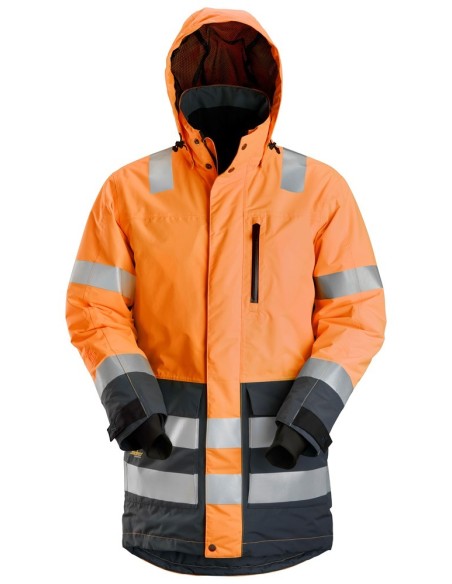 1830 Parka impermeable de alta visibilidad clase 3 AllroundWork naranja/ gris acero