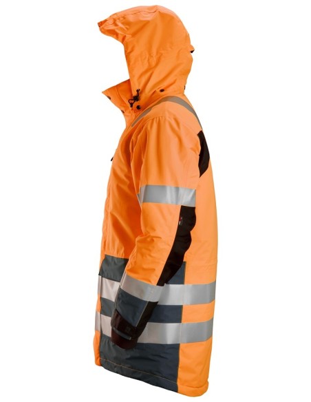 1830 Parka impermeable de alta visibilidad clase 3 AllroundWork naranja/ gris acero