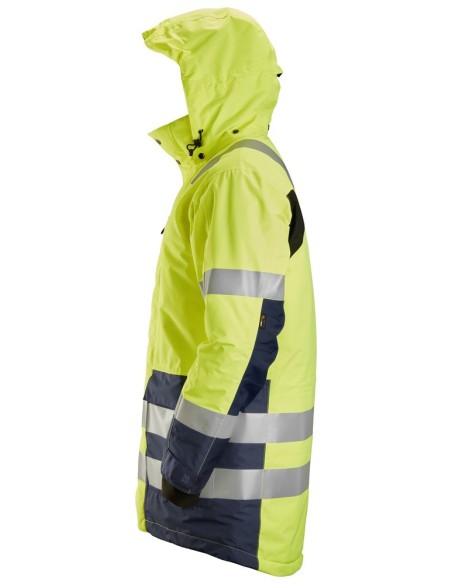 1830 Parka impermeable de alta visibilidad clase 3 AllroundWork amarillo/ azul marino