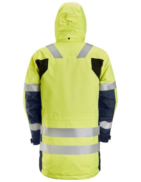 1830 Parka impermeable de alta visibilidad clase 3 AllroundWork amarillo/ azul marino