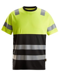 2535 Camiseta de manga corta de alta visibilidad clase 1 negro-amarillo