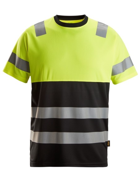2535 Camiseta de manga corta de alta visibilidad clase 1 negro-amarillo