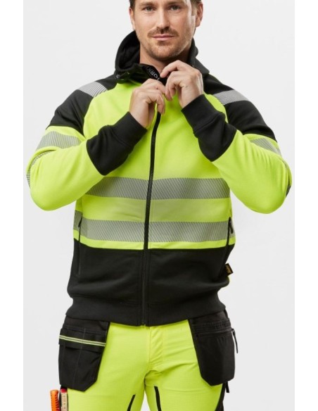 2835 Chaqueta con cremallera completa de alta visibilidad clase 2 amarillo-negro