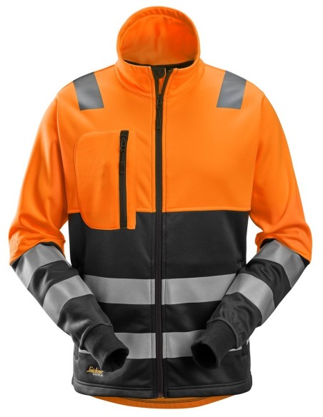 8035 Chaqueta con cremallera completa de alta visibilidad clase 2 naranja-negro