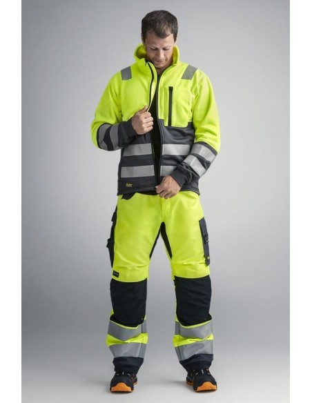 8035 Chaqueta con cremallera completa de alta visibilidad clase 2 amarillo-negro