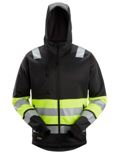 8038 Sudadera con capucha y cremallera completa de alta visibilidad clase 1 negro-amarillo