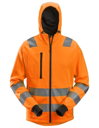 8039 Sudadera con capucha y cremallera completa de alta visibilidad clase 2/3 naranja