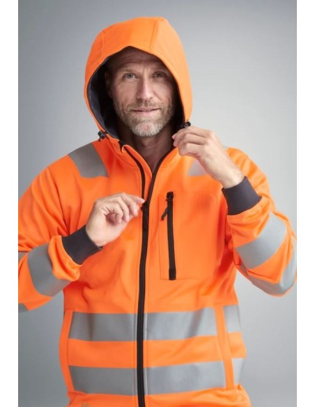 8039 Sudadera con capucha y cremallera completa de alta visibilidad clase 2/3 naranja