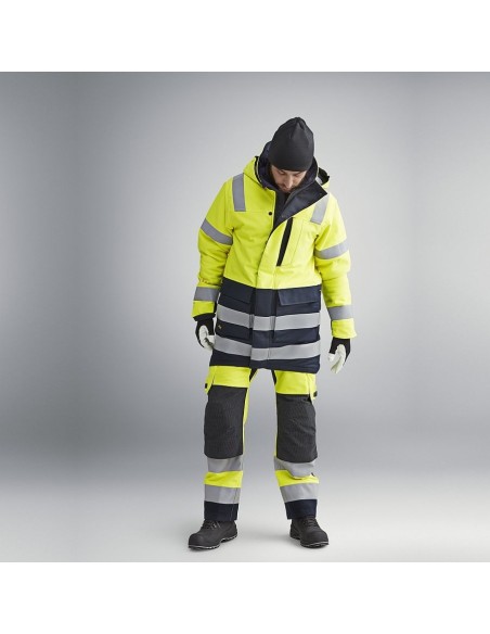 1860 Parka con aislamiento ProtecWork de alta visibilidad clase 3 amarillo-azul marino