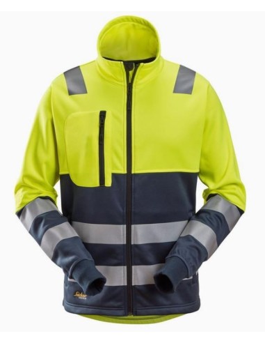 8035 Chaqueta con cremallera completa de alta visibilidad clase 2 amarillo-azul marino