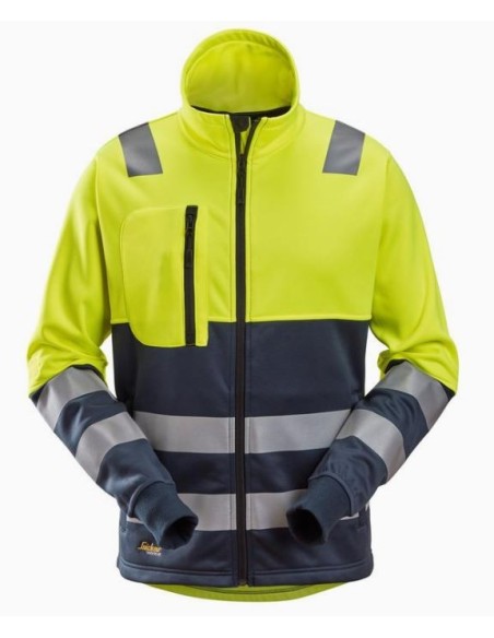 8035 Chaqueta con cremallera completa de alta visibilidad clase 2 amarillo-azul marino