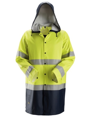 8261 Chubasquero PU de alta visibilidad clase 3 ProtecWork amarillo-azul marino