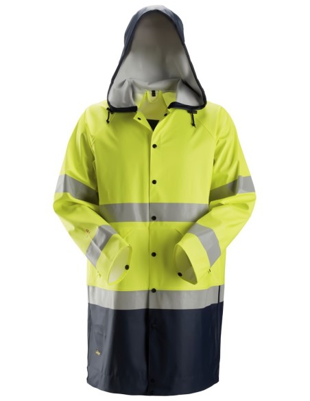 8261 Chubasquero PU de alta visibilidad clase 3 ProtecWork amarillo-azul marino