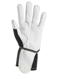 9360 Guante izquierdo ergonomico y flexible 100% piel de cabra ProtecWork blanco-negro