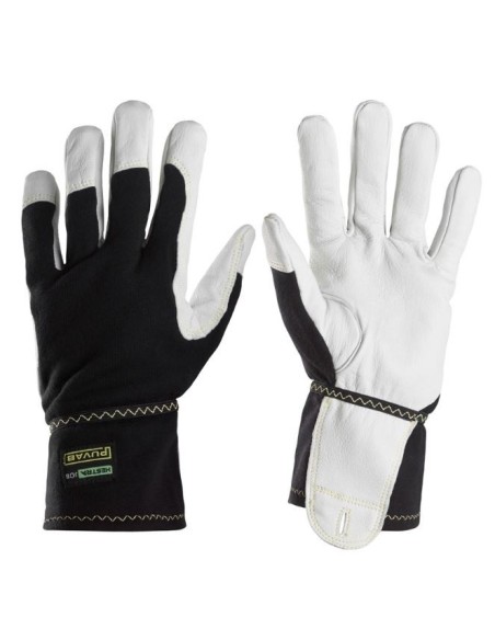 9360 Guante izquierdo ergonomico y flexible 100% piel de cabra ProtecWork blanco-negro