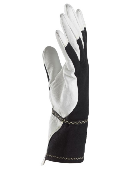 9360 Guante izquierdo ergonomico y flexible 100% piel de cabra ProtecWork blanco-negro