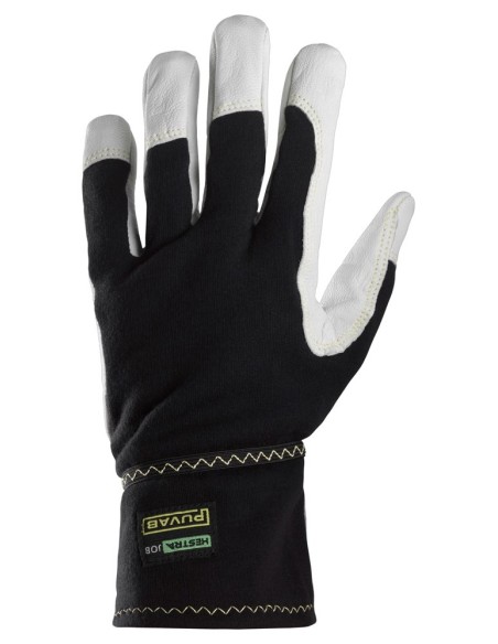 9360 Guante izquierdo ergonomico y flexible 100% piel de cabra ProtecWork blanco-negro