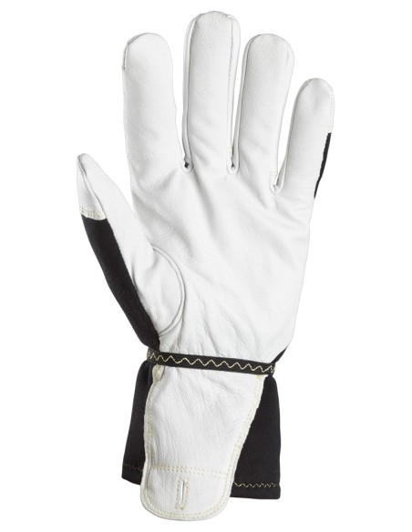 9361 Guante izquierdo de piel de cabra suave y flexible con forro de Thinsulate ignifugo ProtecWork blanco-negro