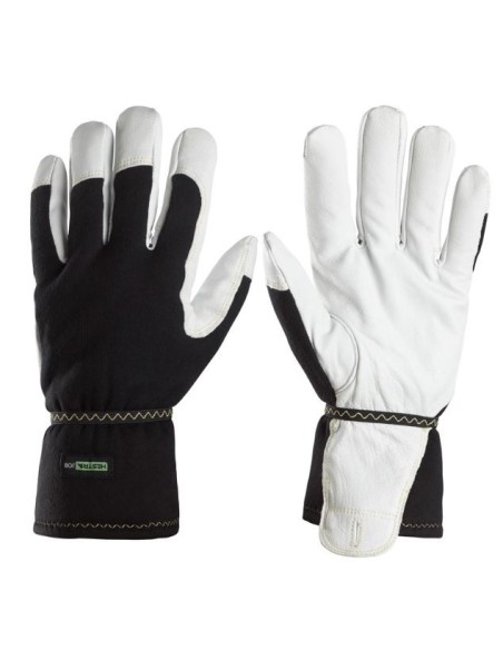 9361 Guante izquierdo de piel de cabra suave y flexible con forro de Thinsulate ignifugo ProtecWork blanco-negro