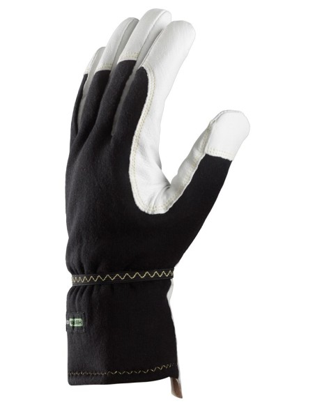 9361 Guante izquierdo de piel de cabra suave y flexible con forro de Thinsulate ignifugo ProtecWork blanco-negro