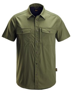8520 Camisa de manga corta absorbente LiteWork verde caqui