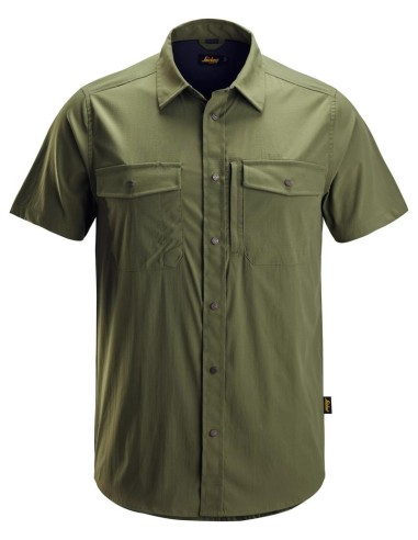 8520 Camisa de manga corta absorbente LiteWork verde caqui