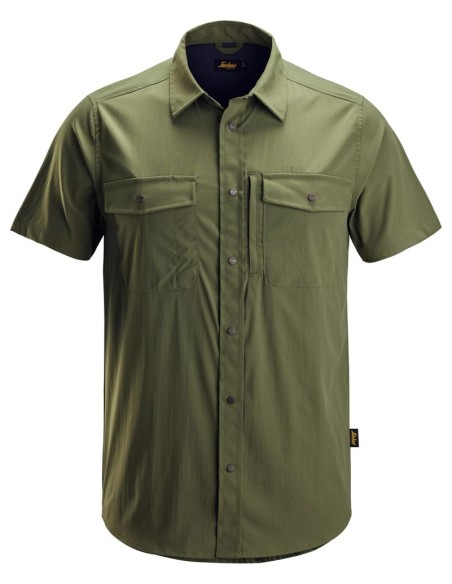 8520 Camisa de manga corta absorbente LiteWork verde caqui