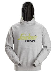 2845 Sudaderas con capucha y logo color gris jaspeado