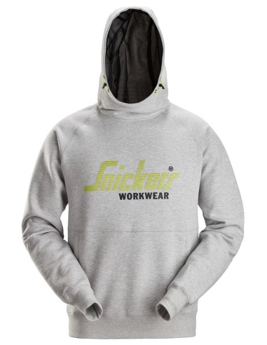 2845 Sudaderas con capucha y logo color gris jaspeado