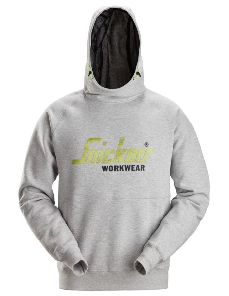 2845 Sudaderas con capucha y logo color gris jaspeado