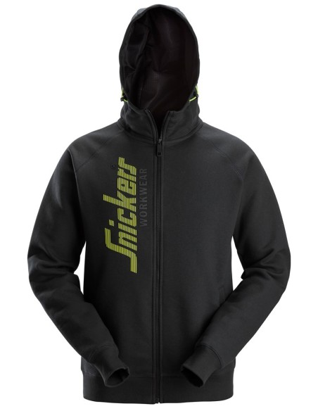 2846 Sudaderas con cremallera y capucha color negro