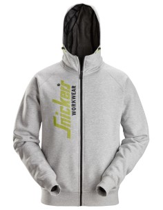 2846 Sudaderas con cremallera y capucha color gris jaspeado