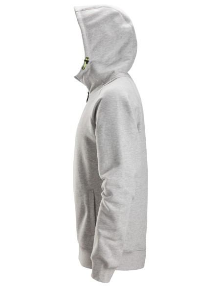 2846 Sudaderas con cremallera y capucha color gris jaspeado