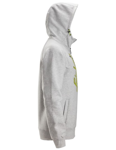 2846 Sudaderas con cremallera y capucha color gris jaspeado