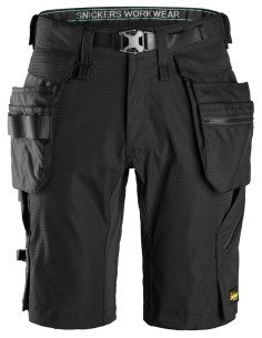 6172 Pantalones cortos de trabajo bolsillos flotantes desmontables FlexiWork color negro