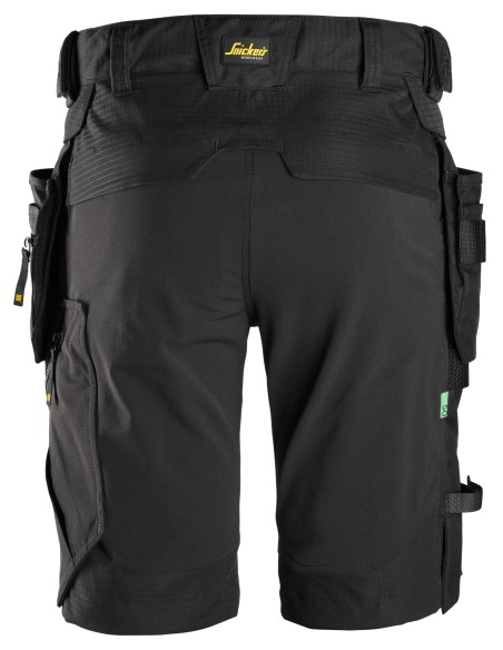 6172 Pantalones cortos de trabajo bolsillos flotantes desmontables FlexiWork color negro