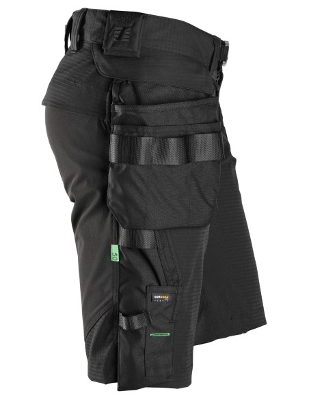 6172 Pantalones cortos de trabajo bolsillos flotantes desmontables FlexiWork color negro
