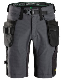 6172 Pantalones cortos de trabajo bolsillos flotantes desmontables FlexiWork color gris acero