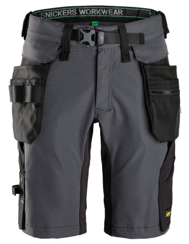 6172 Pantalones cortos de trabajo bolsillos flotantes desmontables FlexiWork color gris acero