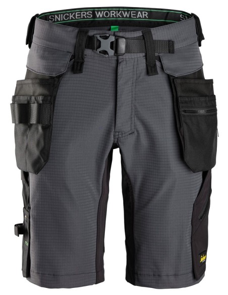 6172 Pantalones cortos de trabajo bolsillos flotantes desmontables FlexiWork color gris acero