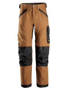 6324 Pantalones de trabajo largos elasticos AllroundWork Canvas+ color marron