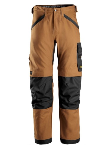 6324 Pantalones de trabajo largos elasticos AllroundWork Canvas+ color marron