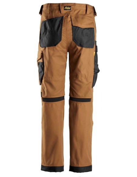 6324 Pantalones de trabajo largos elasticos AllroundWork Canvas+ color marron