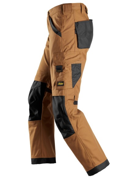 6324 Pantalones de trabajo largos elasticos AllroundWork Canvas+ color marron