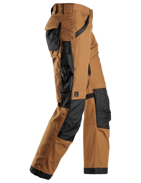 6324 Pantalones de trabajo largos elasticos AllroundWork Canvas+ color marron