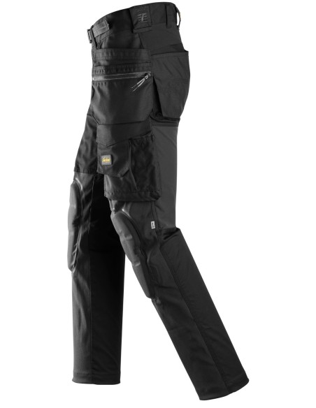 6590 Pantalones largos de trabajo elasticos Rodilleras Capsulized bolsillos flotantes AllroundWork color negro